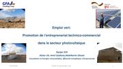 Emploi vert: Promotion de l‘entreprenariat technico-commercial dans le secteur photovoltaique