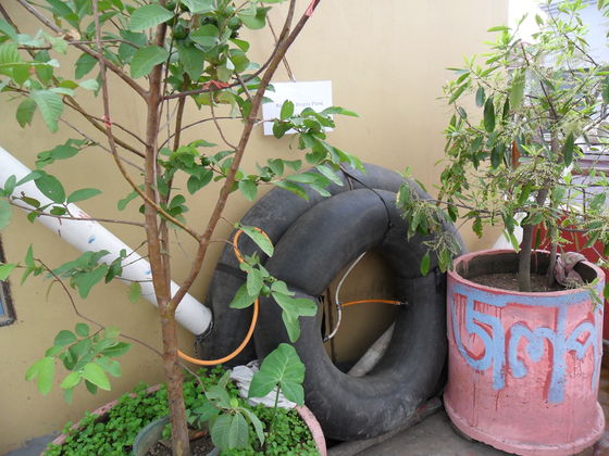 Tyre Tube Biogas Plant (inlet side).JPG