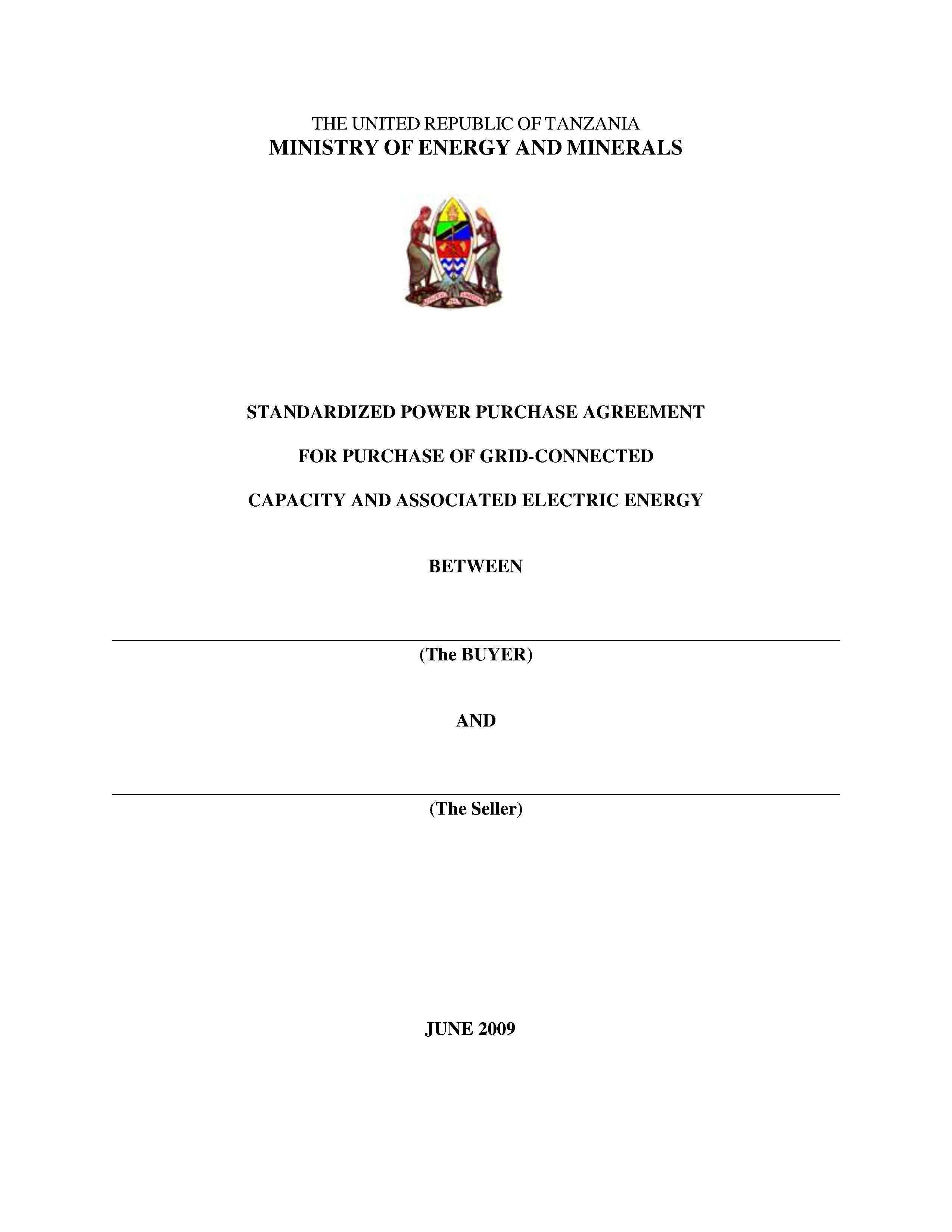 File:Tanzania Standardized Small Power Purchase Agreement - for Main Grid Connection.pdf