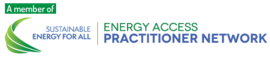 Energy Access Practitioner Network is a global platform that brings together energy service providers and stakeholders from 170 countries to support the delivery of clean, reliable, and affordable decentralized energy as a contribution to the United Nations’ Sustainable Energy For All Initiative goal of universal energy access by 2030.