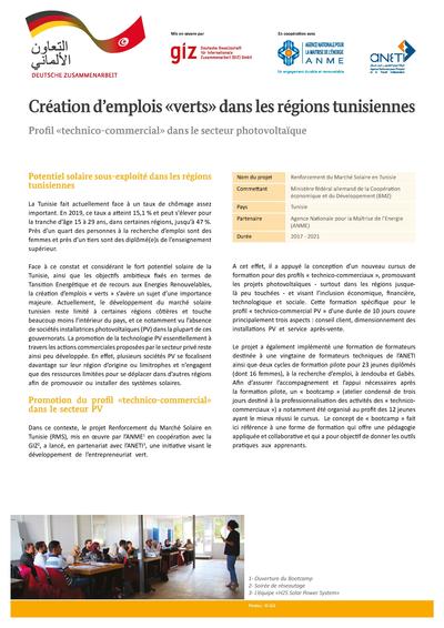 Promotion des emplois "verts" dans les villes tunisiennes_ Profil Technico-Commercial dans le secteur photovoltaïque