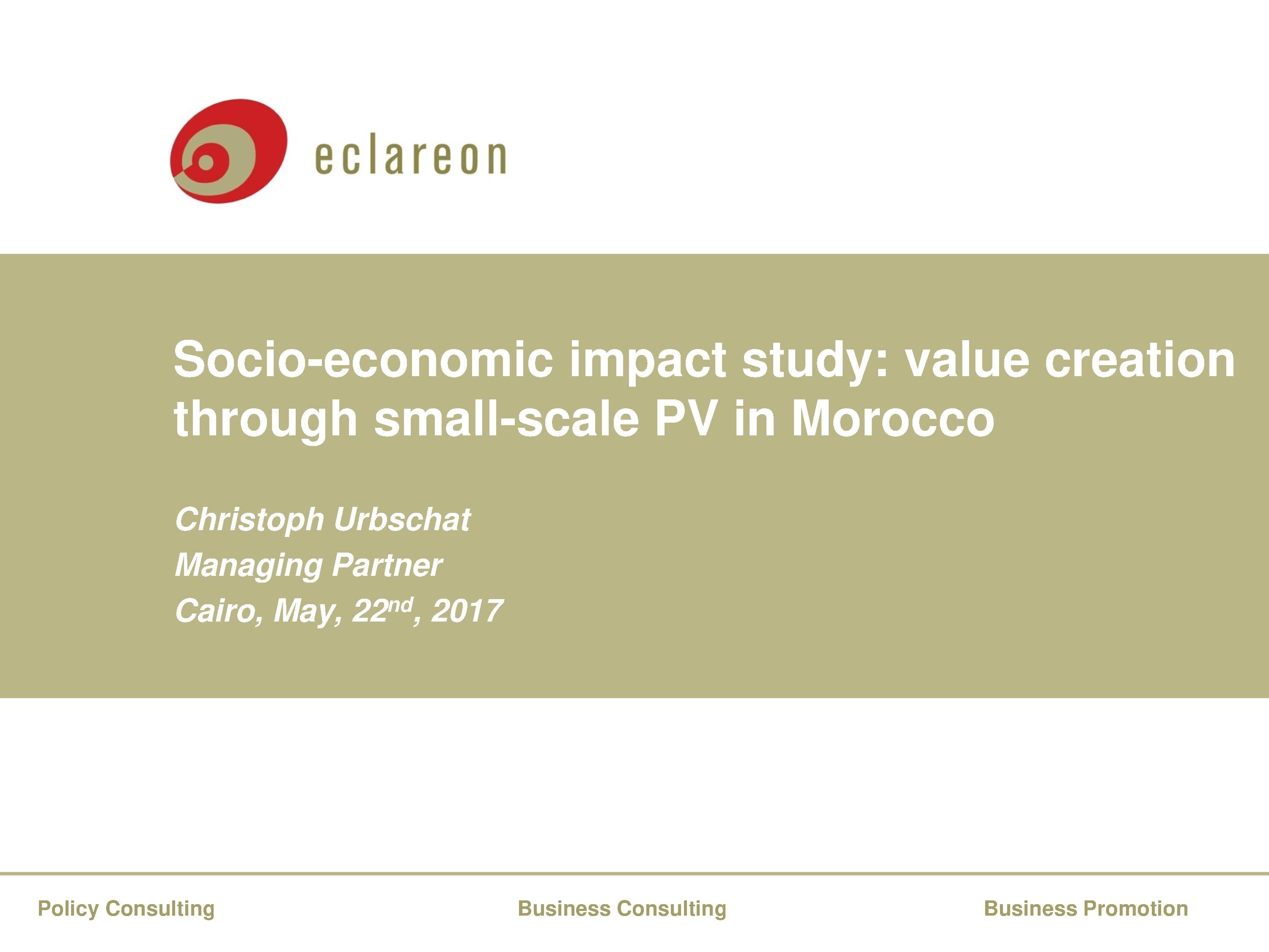 Socio-economic Impact Studay - Value Creation Through Small-scale PV in Morocco