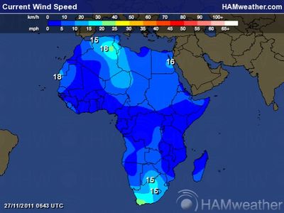 South Africa Wind Map