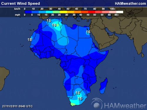 South Africa Wind Map