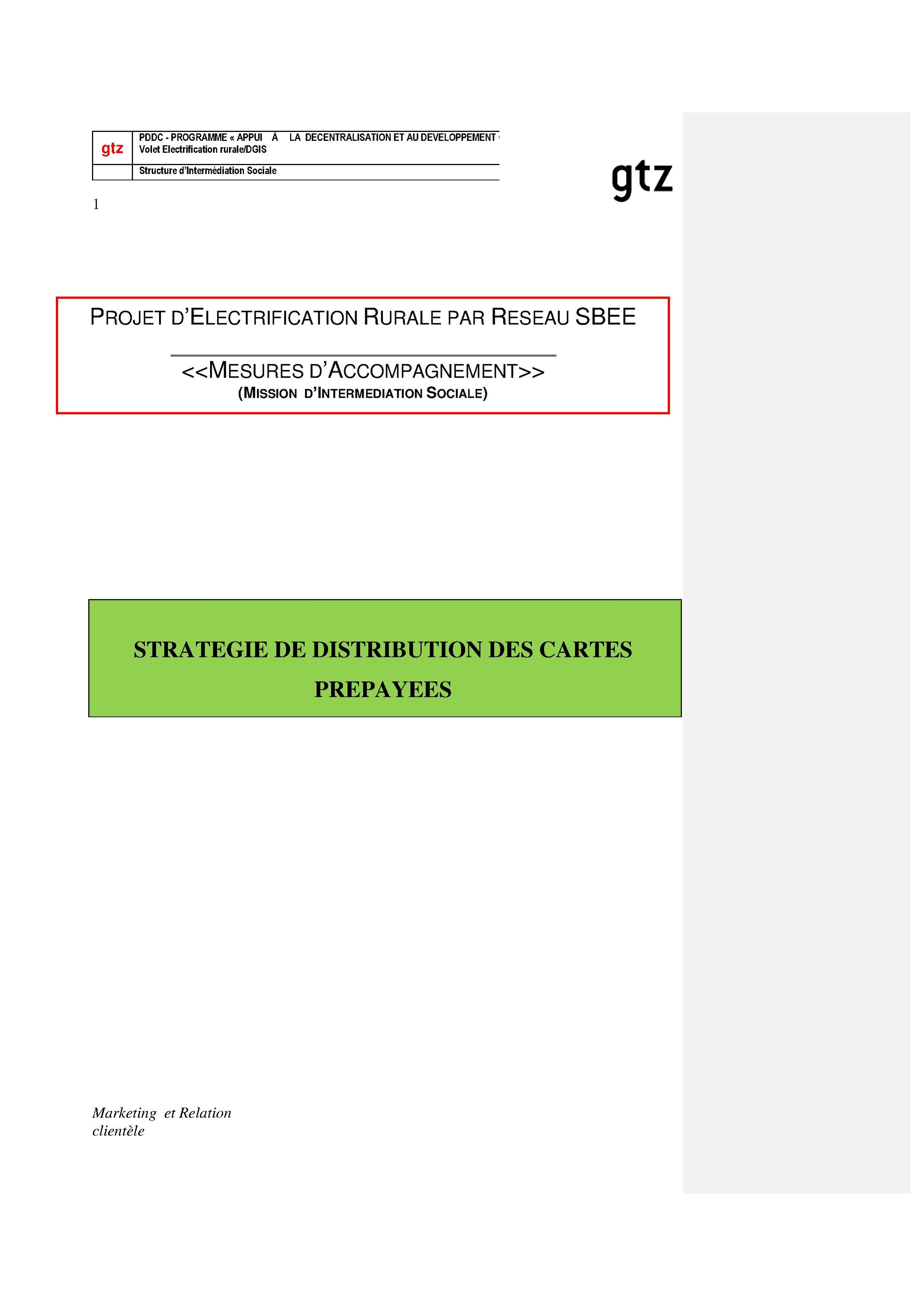 Distribution of prepaid electricity cards