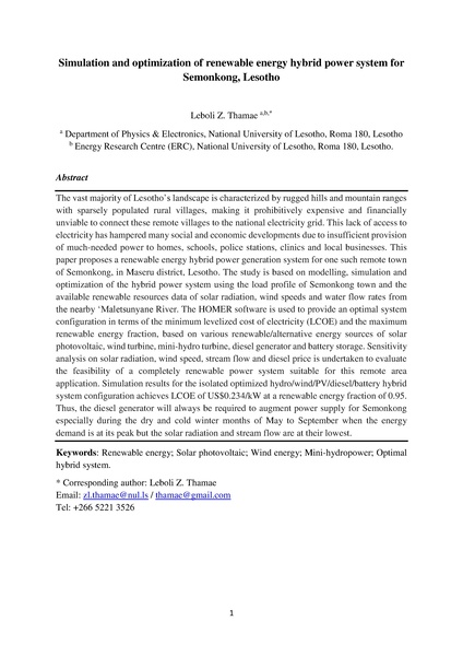 File:Simulation and optimization of renewable energy hybrid power system for Semonkong, Lesotho.pdf