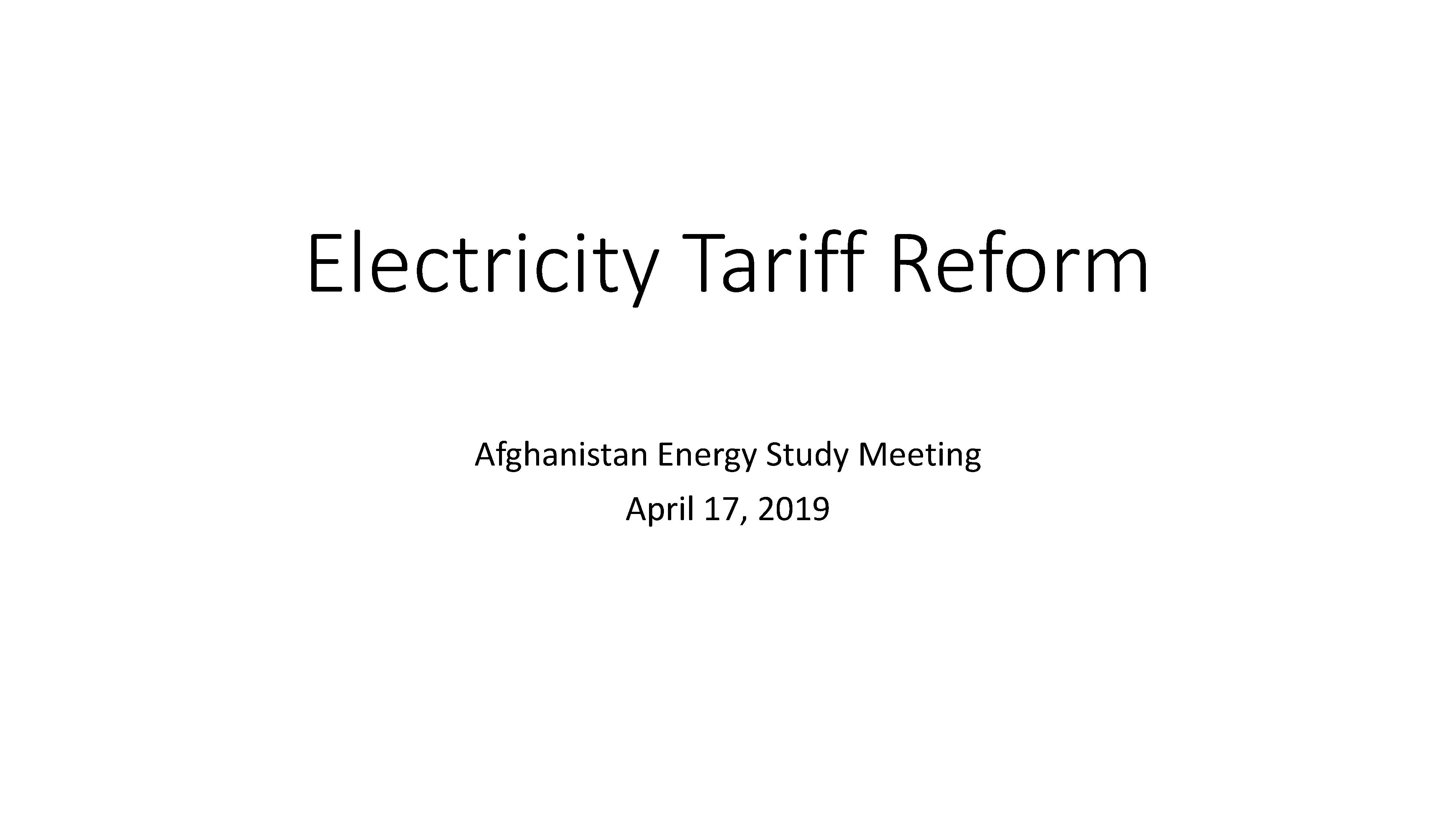 Tariff Presentation